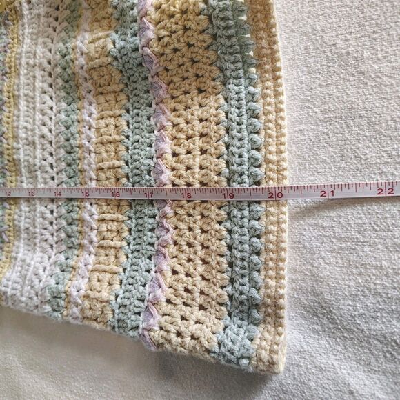 Levon Levin Hand Loomed Striped Crochet Cardigan Pastel Retro 90s Y2K Size Large - Picture 5 of 11